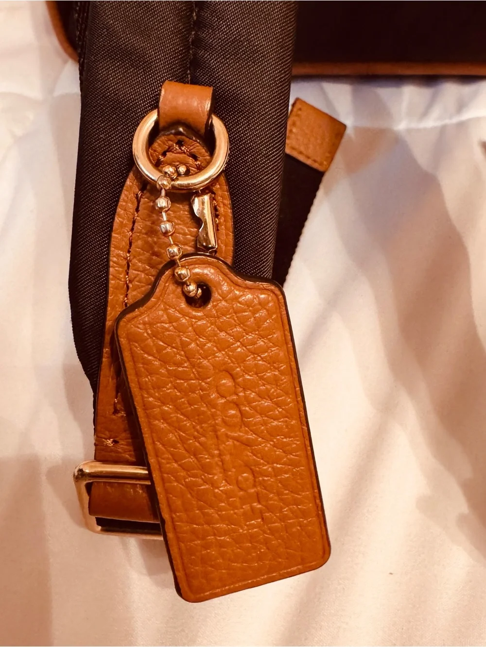 Coach Charlie medium size pebble leather backpack.